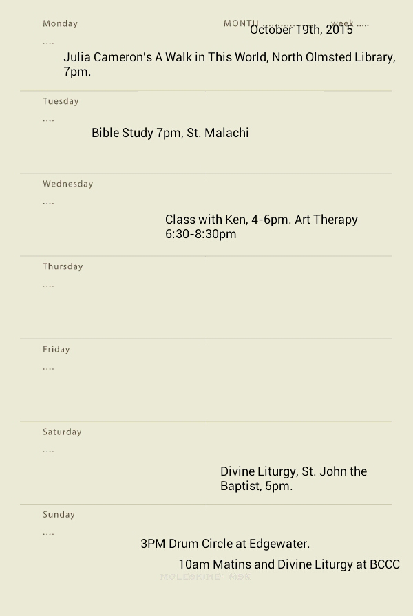 Week of October 19th.
