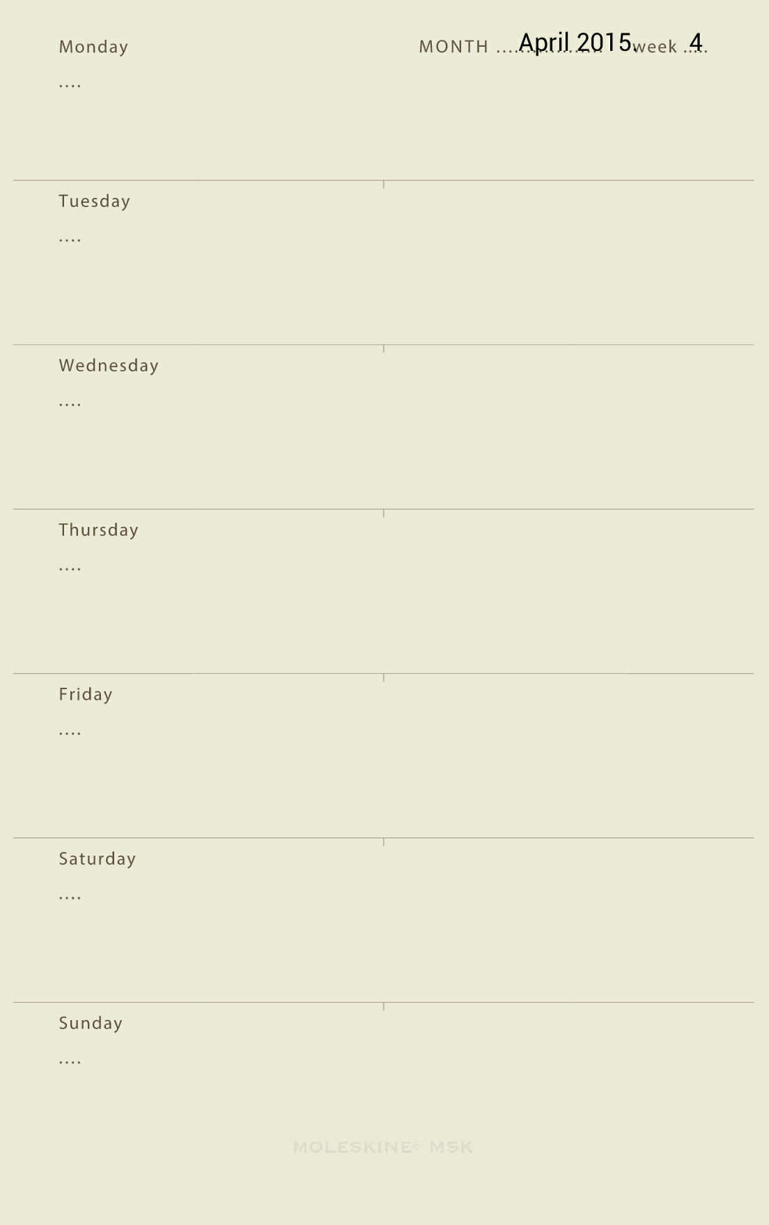 to do April 2015