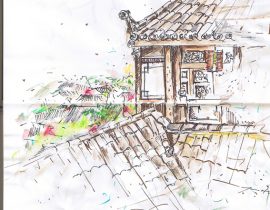 Lijiang old town- live sketch