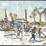 Winter watercolor sketch – Denmark