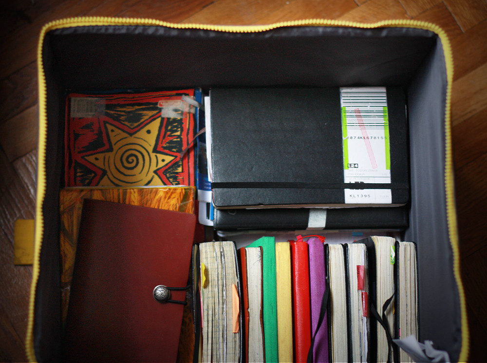 ikea box with my moleskines