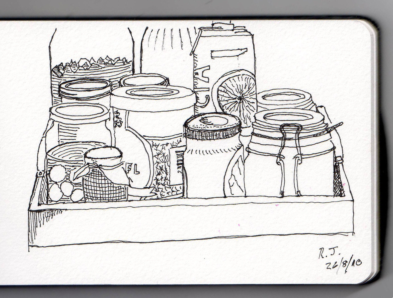 Tray of jars