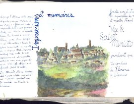 Impressions et memoires: vue de Saint Miniato pendant que Je conduis de Florence à Livorno