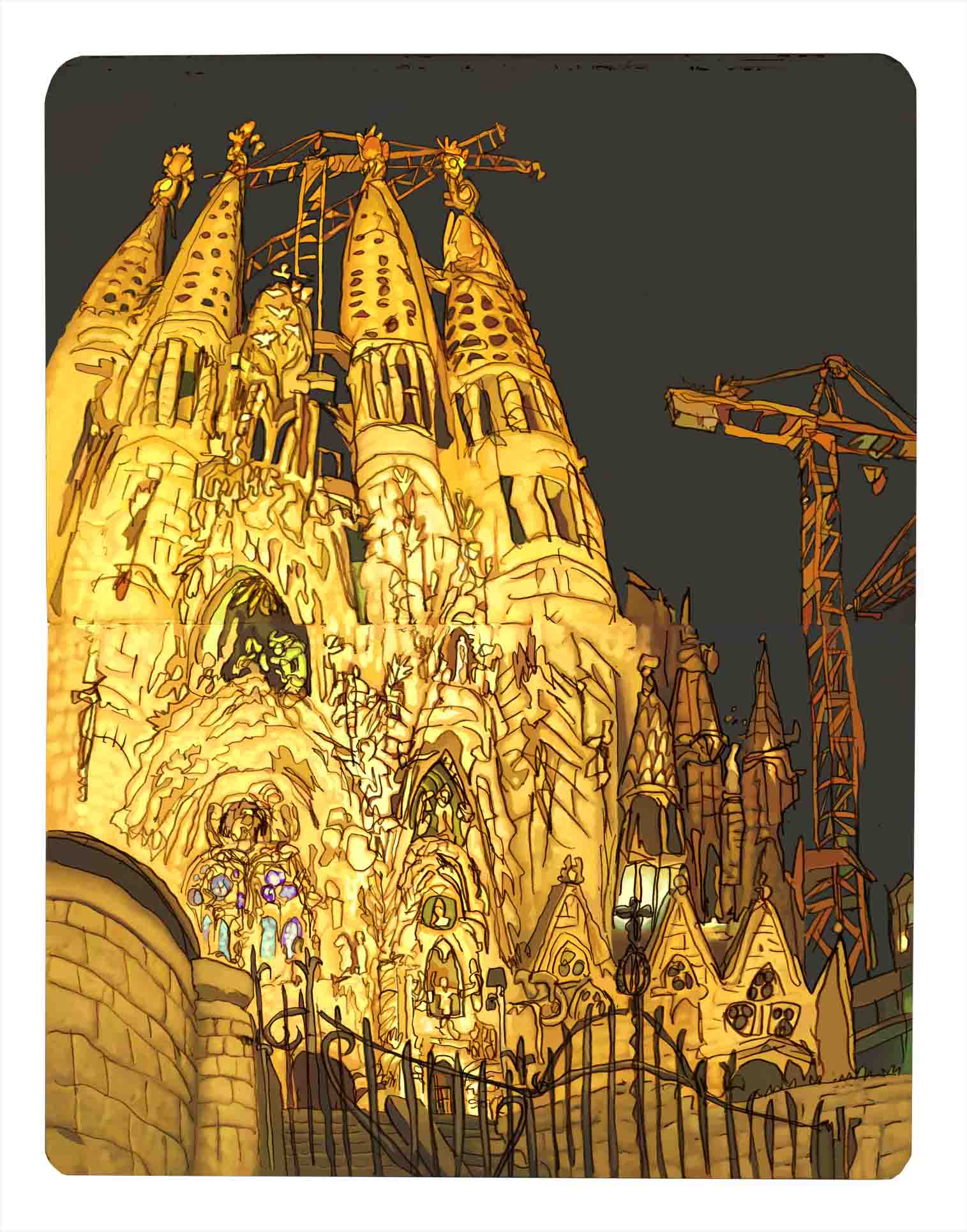 Barcelona- Sagrada Família painted
