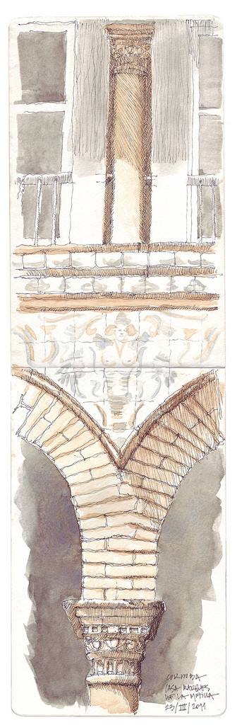 Columnas en un patio. Palacio Marqueses de la Motilla