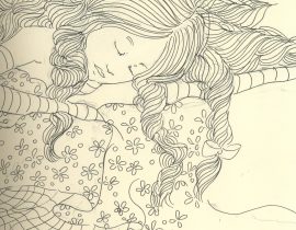 sleepy doll without color