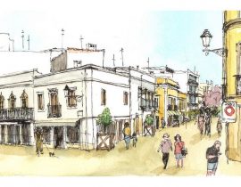 croquis sur le vif: Faro, centre – Portugal