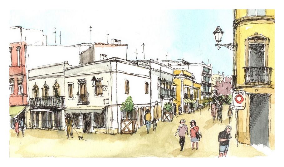 croquis sur le vif: Faro, centre – Portugal