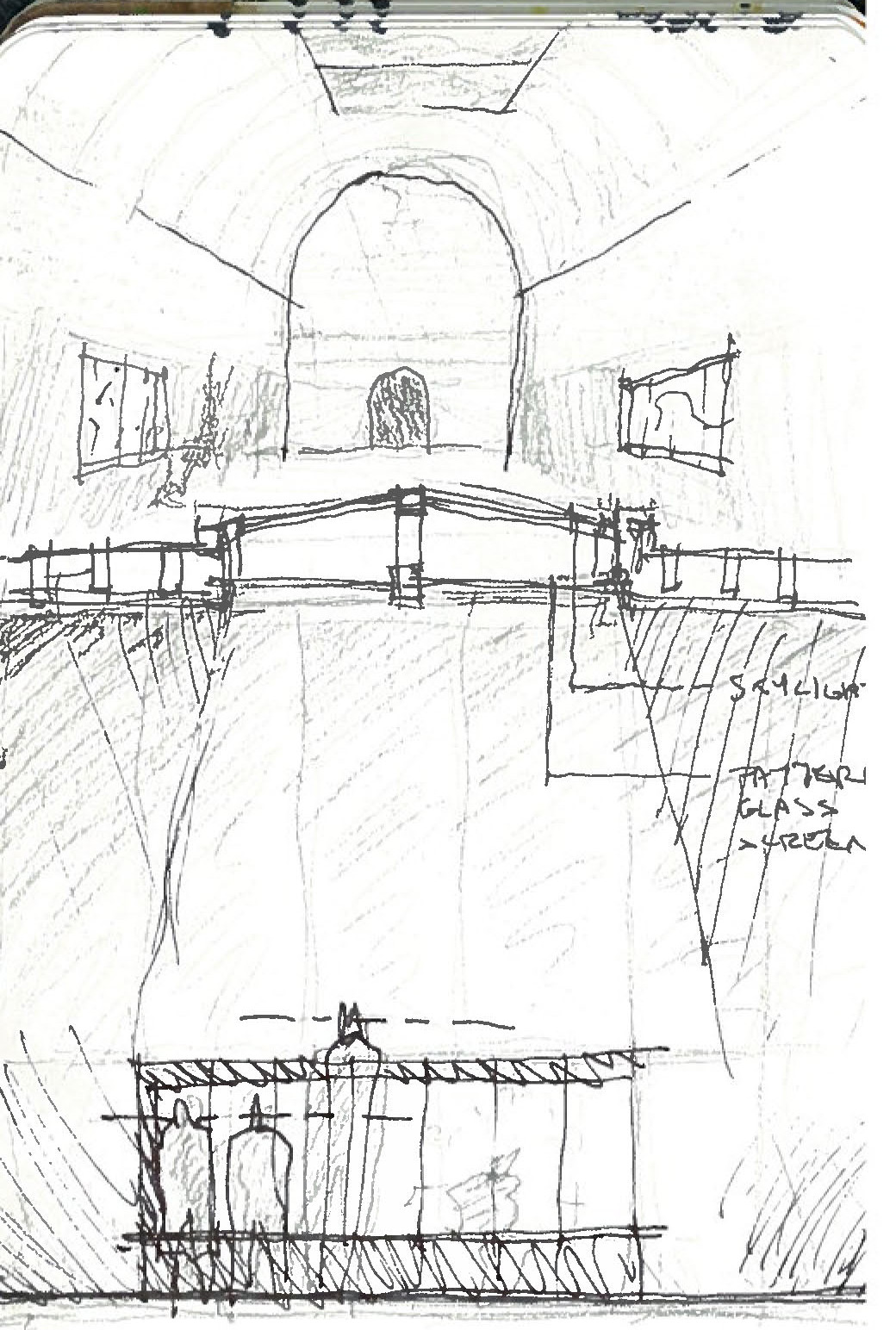 Frank Lloyd Wright residence play room sketch