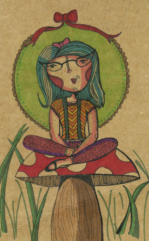 Pocket Moleskine/Girl On a Mushroom