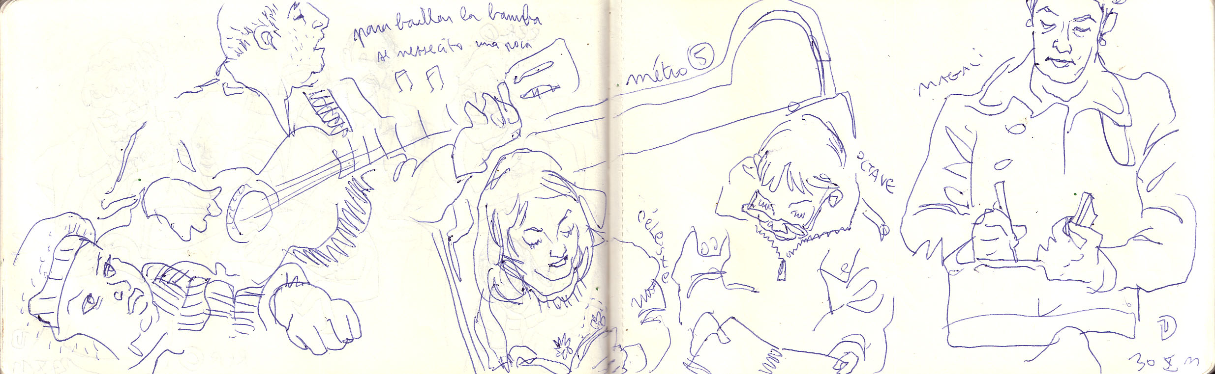 croquis de métro parisien