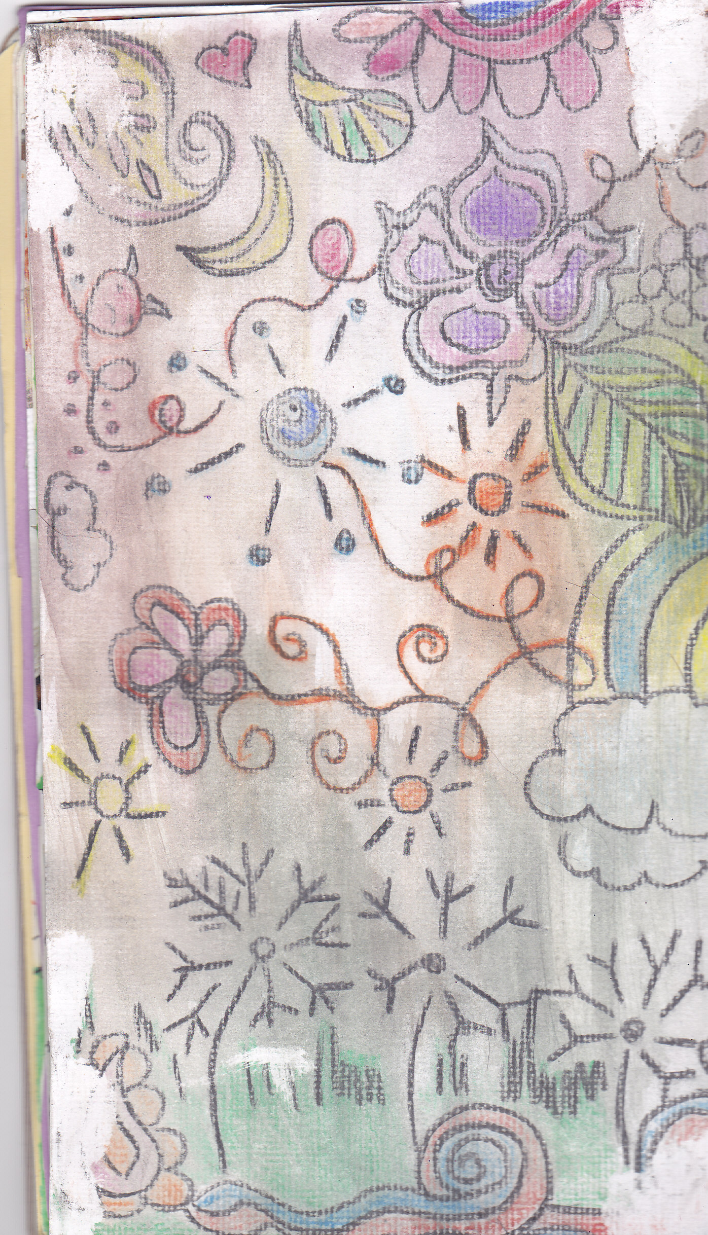Watercolor zentangle doodles