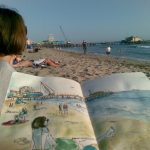 Santa Monica Beach- Sketch+Photo