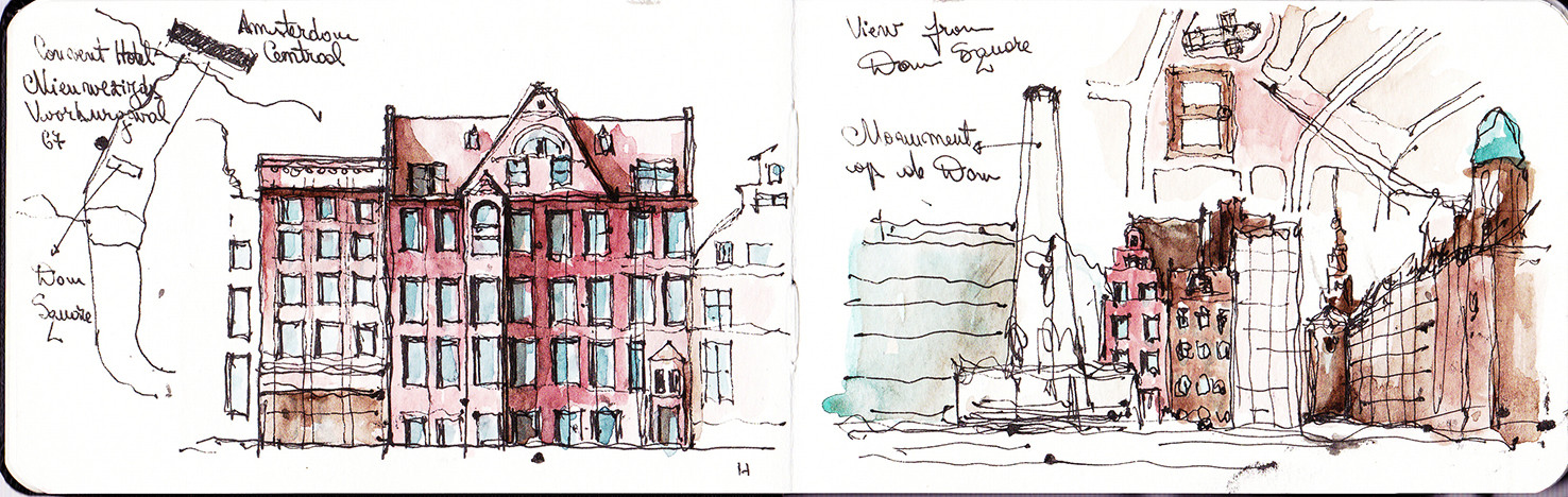 Amsterdam urban sketching