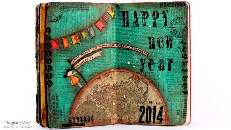 Art journal page: Happy New Year