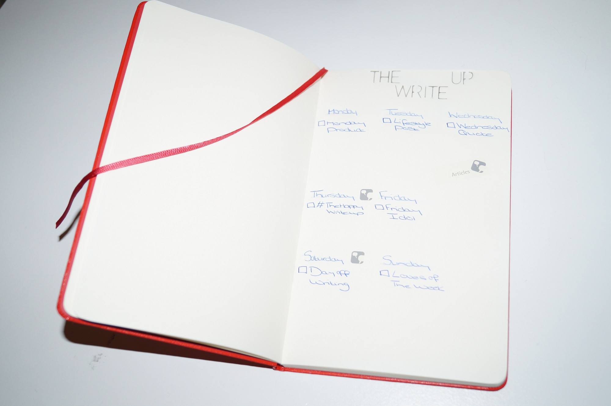My Handwritten Blog Schedule – The Write Up