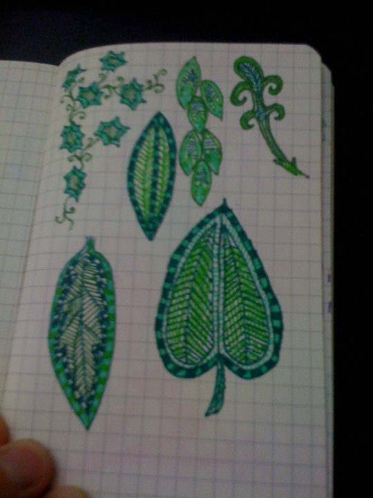 MOLESKINE GREEN DOODLES