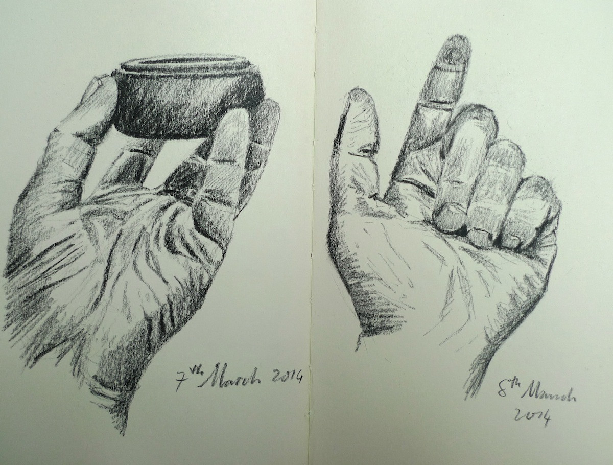 Hand Studies in Charcoal