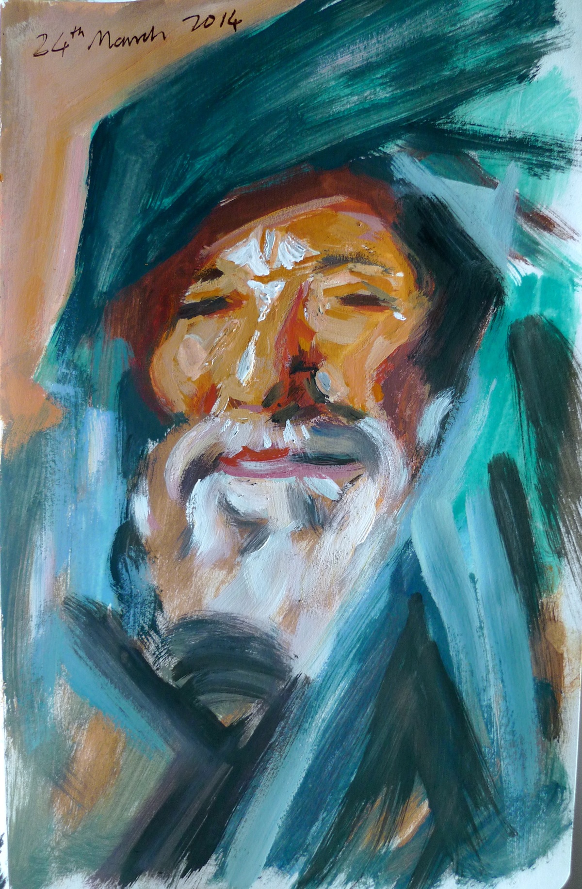 Old Man with a Dark Mantle after John Singer Sargent