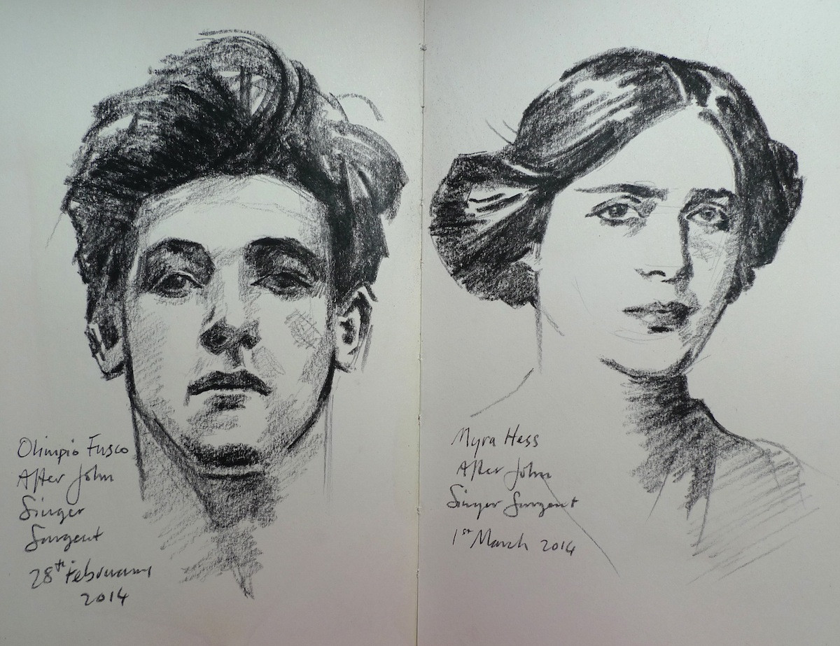 Charcoal Studies after John Singer Sargent