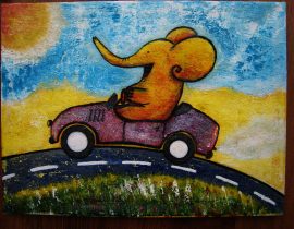 Elephant in a cabriolet