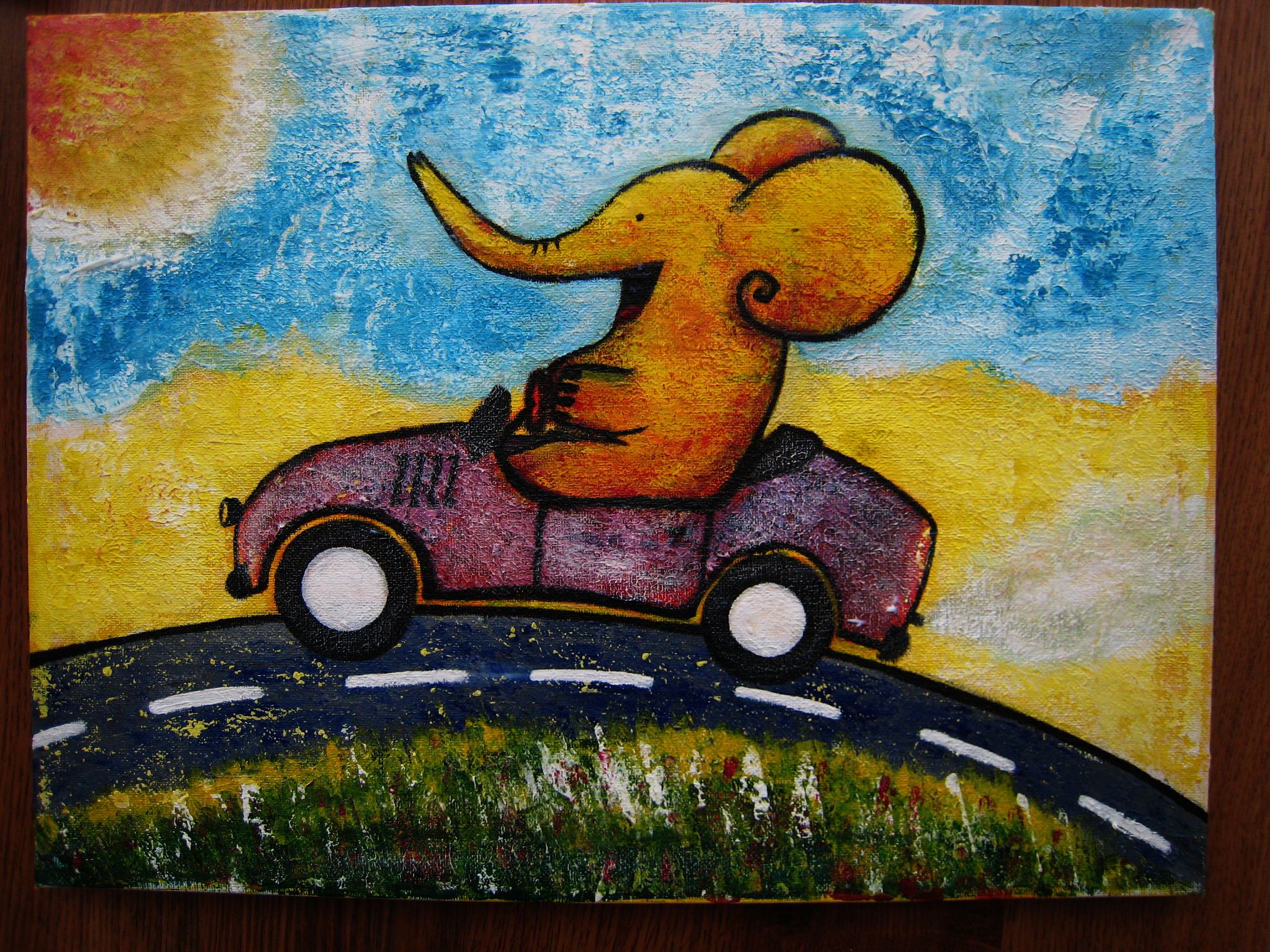 Elephant in a cabriolet