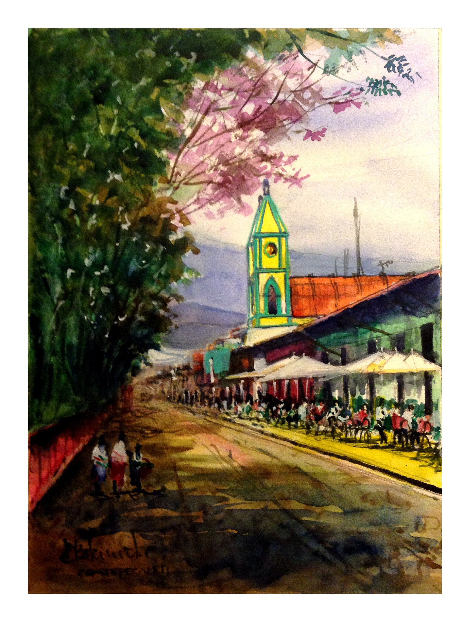 Vista de la Iglesia de Fátima desde el zócalo de Coatepec,Ver.