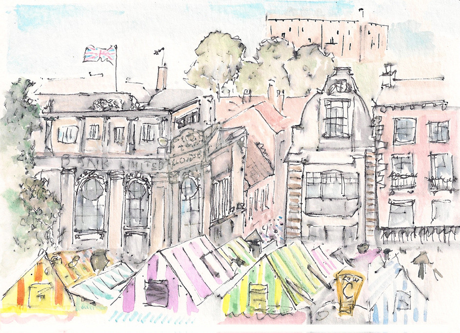 Norwich Market, Lloyds Bank & Castle