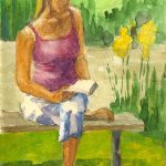 Reading outdoors at Quiet Waters Park