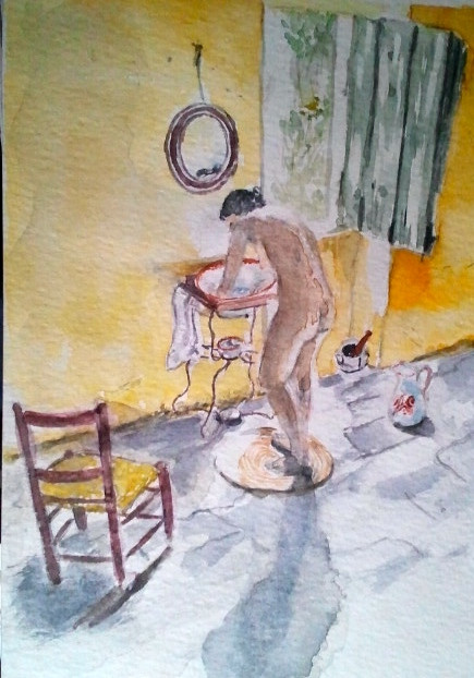 aquarelle d’après photo de ronis