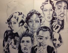 faces. Ballpoint