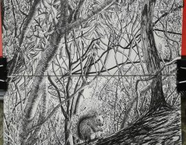 sketch of a little scene of the forest