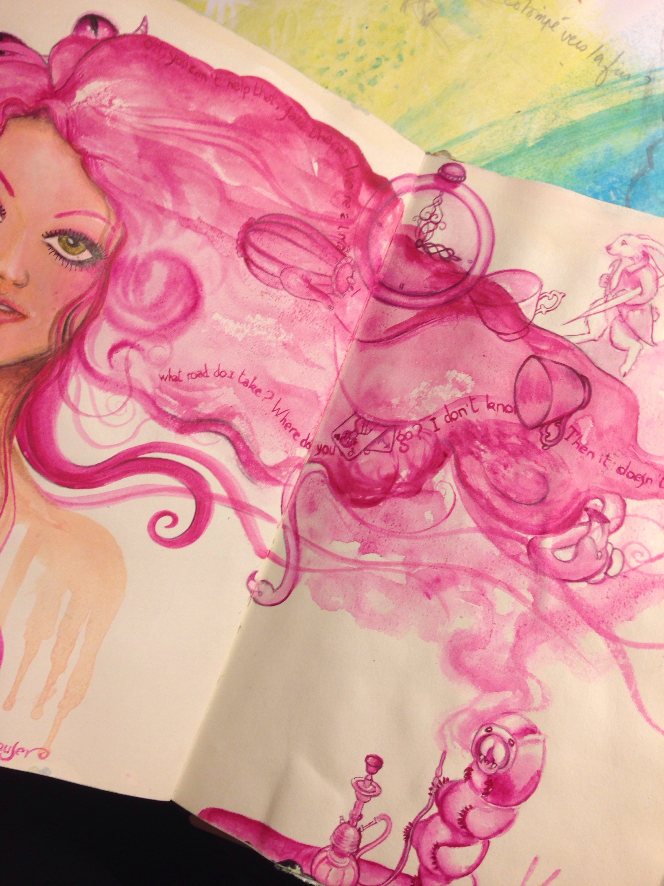 Oops. I dropped the pink ink !