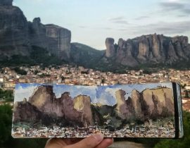 Sketch at Meteora, Greece