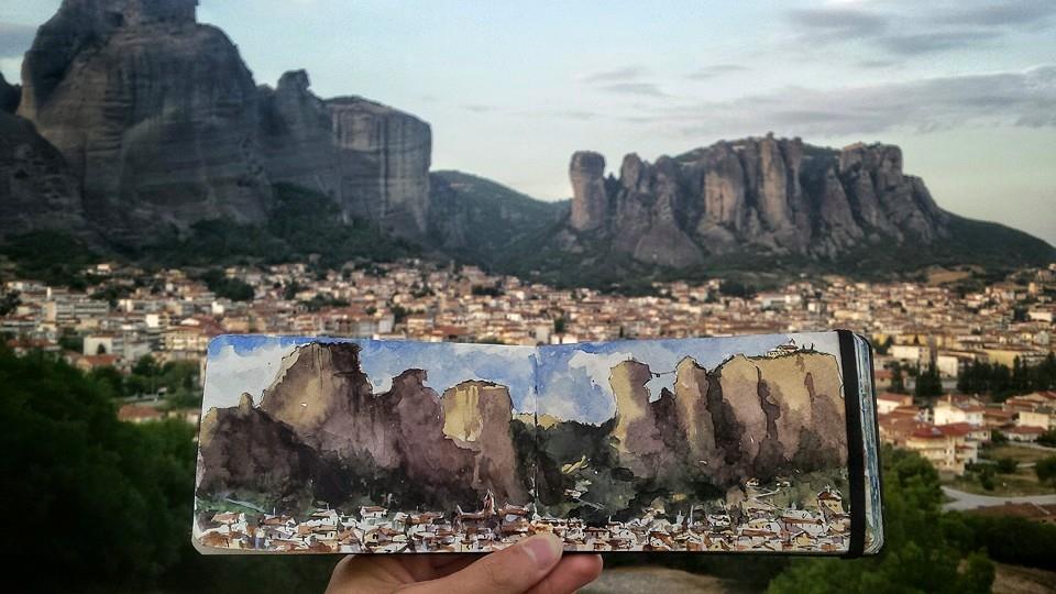 Sketch at Meteora, Greece