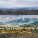 Far view of the Meteora rocks, Greece