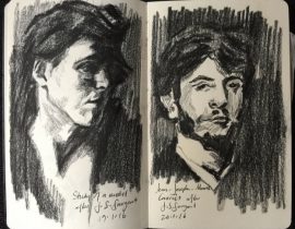 Charcoal studies after John Singer Sargent