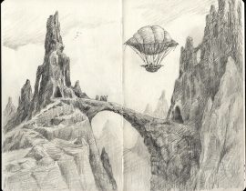 Fantasy Landscape With Airship