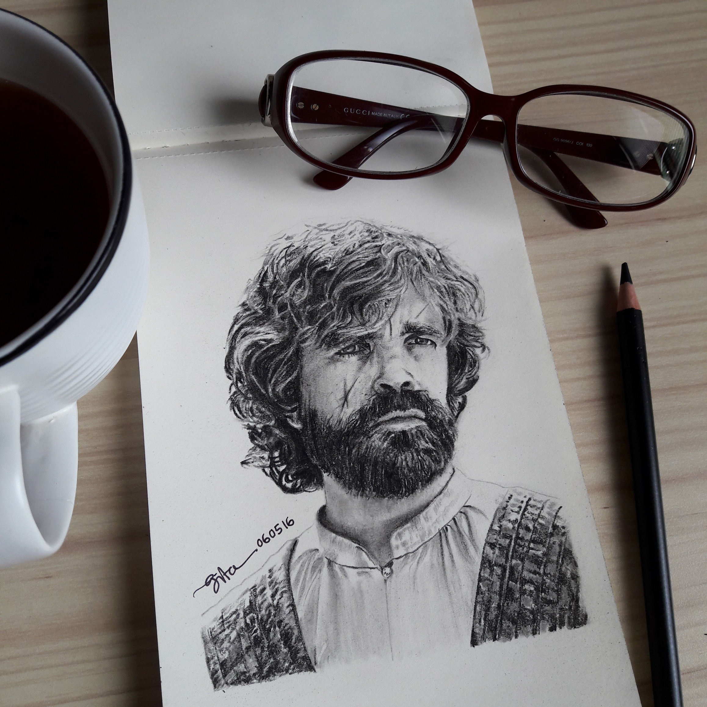 TYRION LANNISTER - Charcoal Drawing on Moleskine Sketchbook - myMoleskine  Community