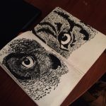 Owl observation in small sketchbook