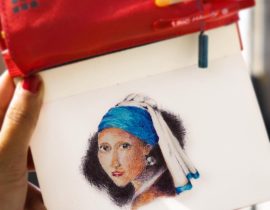 Ballpoint pen portrait of a girl