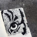 tiger eye in brush pentel pocket