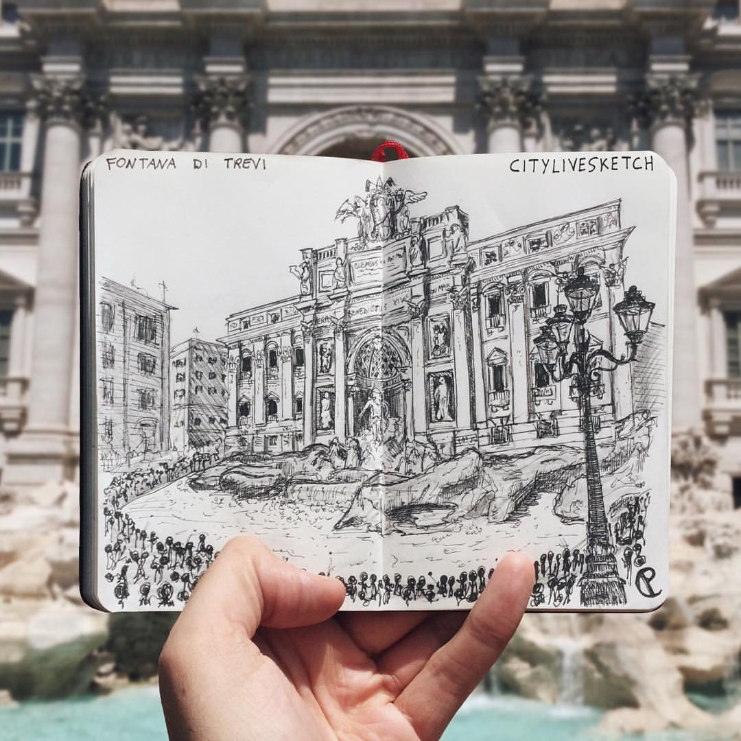 Fontana di Trevi Live Sketch