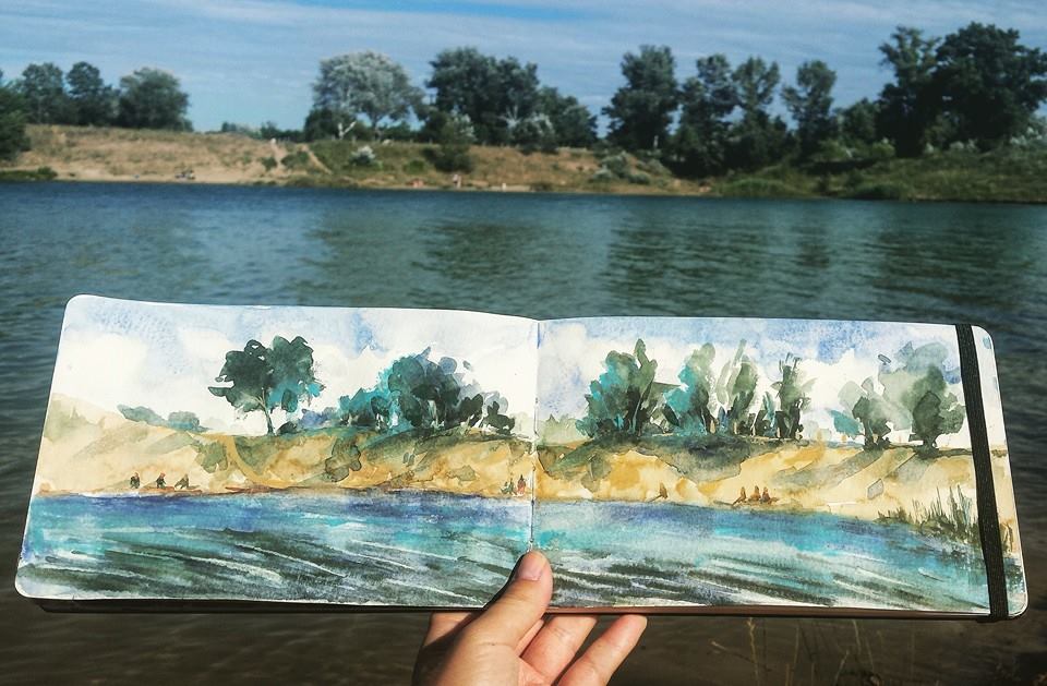 Sketch at my favorite lake