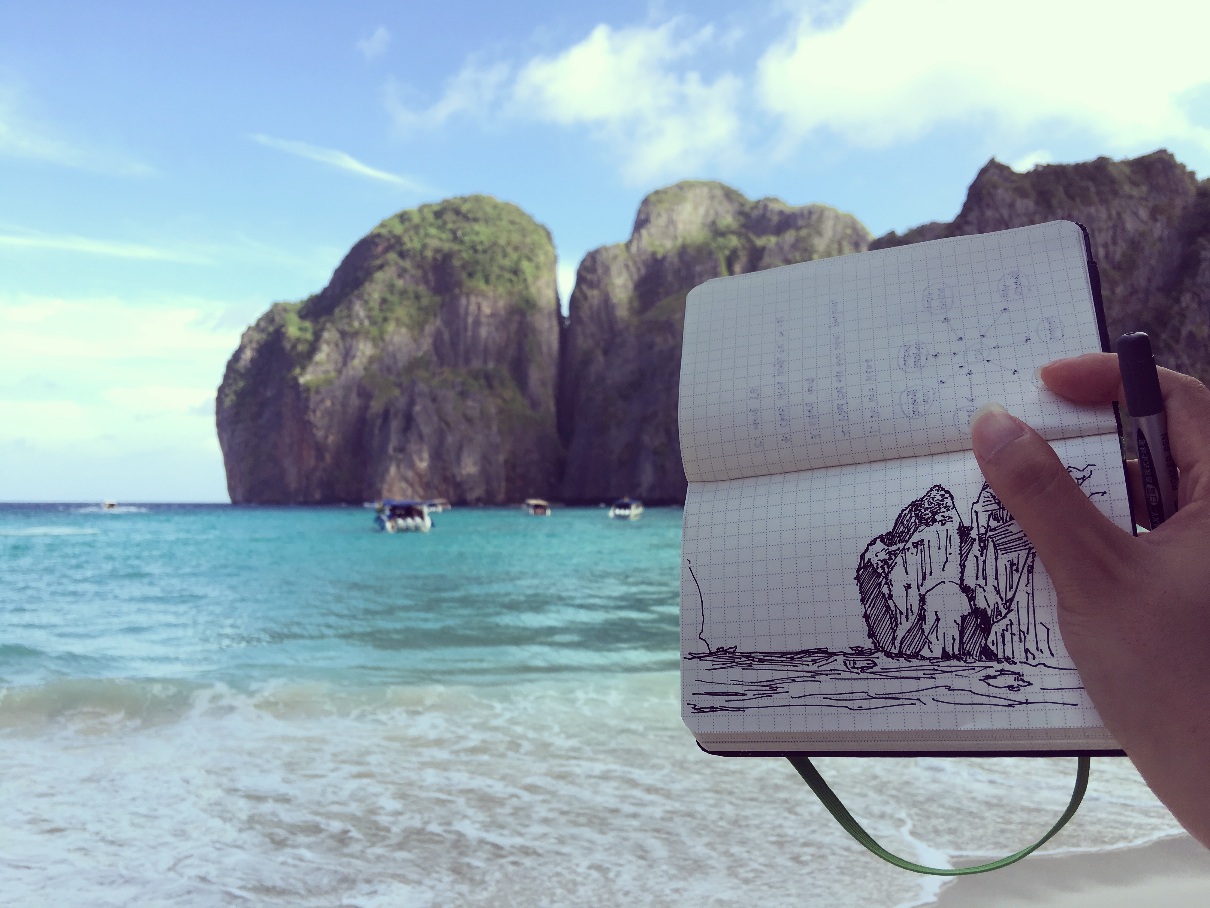 Sketch at Phi Phi island