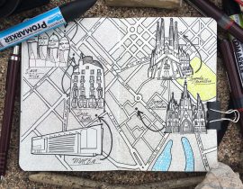 City Map Drawing of Barcelona