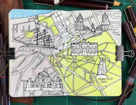 City Map Drawing of Greenwich, London
