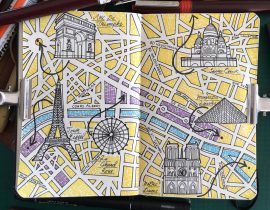 City Map Drawing of Paris