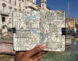 City Map Drawing of Rome, Italy