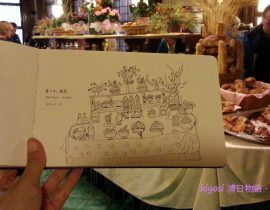 Europe Traveling Sketch ~Italy Roma Hotel Breakfast Bar